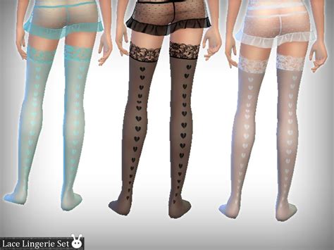 The Sims Resource Lace Lingerie Stockings
