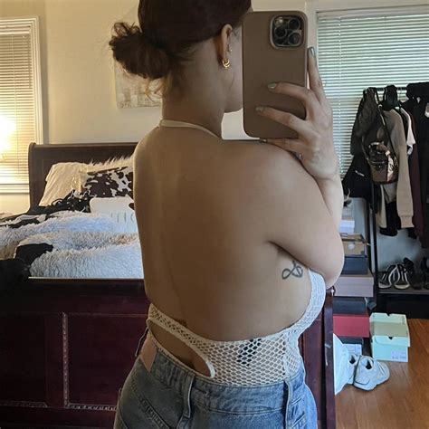 Victoria Secret White And Nude Lace Bodysuit Size Depop