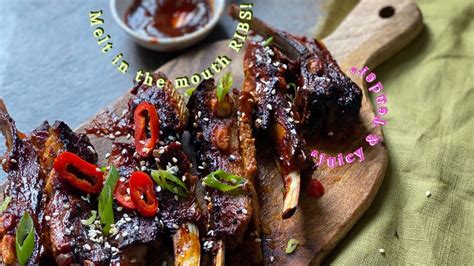 Sticky Korean Bbq Ribs In The Oven Easy Recipe Youtube