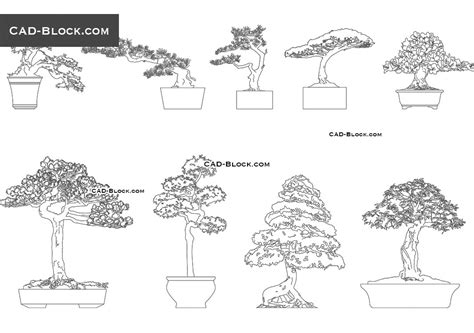 Bonsai Trees DWG CAD Blocks