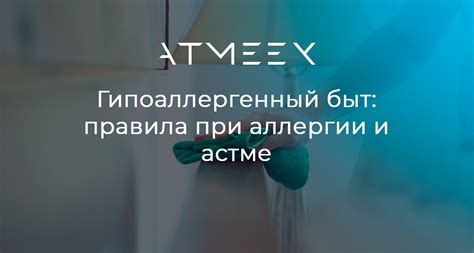 Гипоаллергенный быт: правила при аллергии и астме