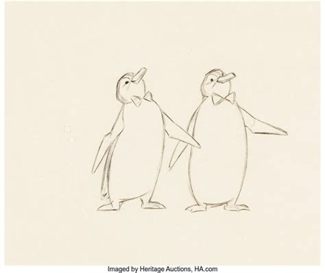 Mary Poppins Penguin Waiters Animation Drawing Walt Disney, 1964 by Walt Disney Studios on artnet