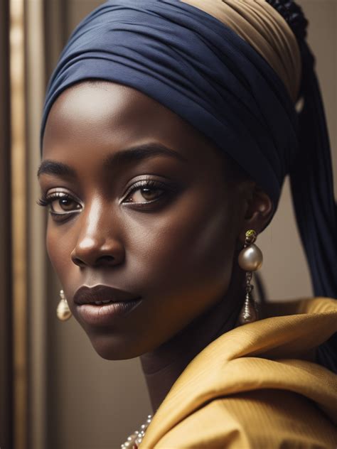 Premium Free Ai Images Beautiful African Princess With Pearl Earring