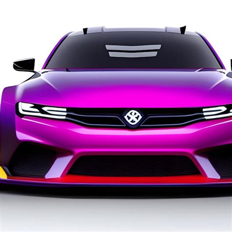 Premium AI Image | A purple car with the logo on the hood