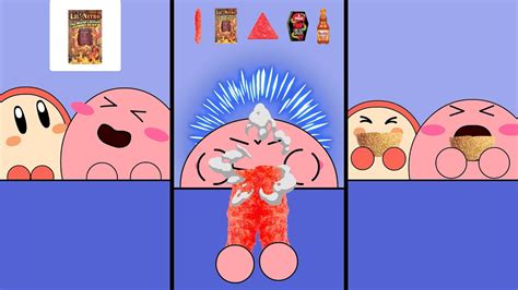 Kirby Animation Eating Hot Cheetos Flag Food Challenge Chips Wheel