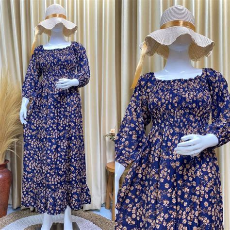 Jual Dress Kerut Lily Panjang Shopee Indonesia