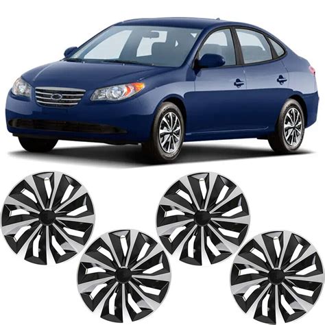 Set Of Snap On Hub Caps Wheel Rim Full Covers For Hyundai Accent