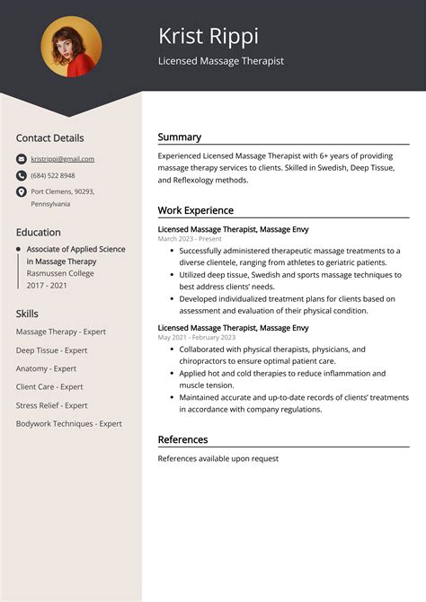 Licensed Massage Therapist Resume Job Description Sample And Guide