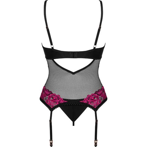 Corset Duo Rosenty Obsessive Gu Pi Re En R Sille Noire Et String