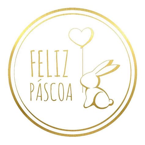 Adesivo Feliz Páscoa Coelho e Coração Ref Hot Stamping