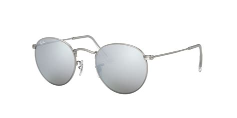 Ray-Ban RB3447 Round Flash Lenses Silver Sunglasses | Glasses.com® | Free Shipping