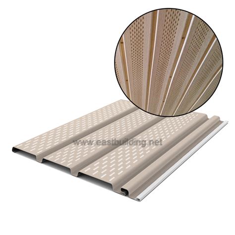 External Vinyl Pvc Waterproof Beige Vented Soffit Panel China Pvc Soffit Solid U Groove And