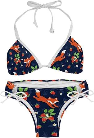 Amazon Co Jp Tbouobt Women Bikini Set Piece Swimsuit Floral Print Forest Cartoon
