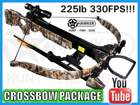 Hawker Supplies Ltd Nz 225lb Crossbow Kit 330fps Quiver 4x32