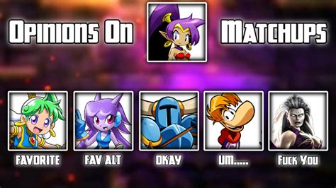 Shantae Matchup Opinions by AmericanWerewolfonDA on DeviantArt