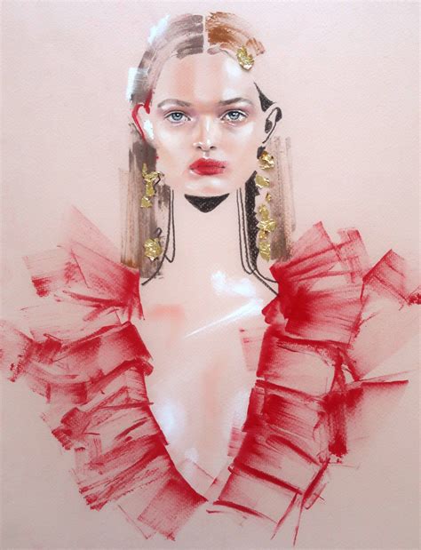 Fashion illustration prada model hoyeon jung – Artofit