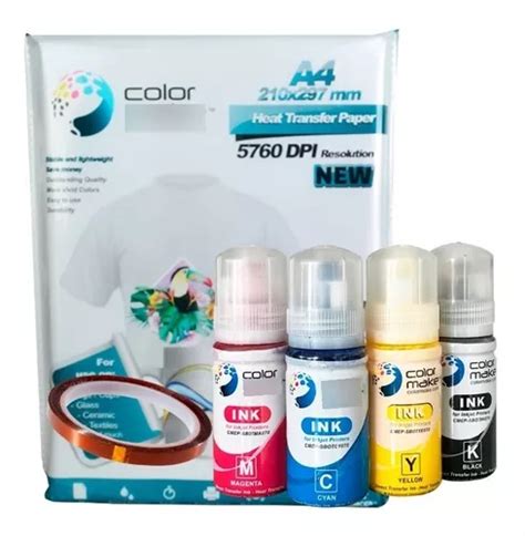 Kit Tintas Sublimaci N Ml Papel Cinta Colormake