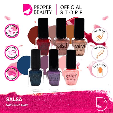 Jual SALSA Nail Polish Glam Indonesia Cat Kuku Nude 1 2 Glamour Set
