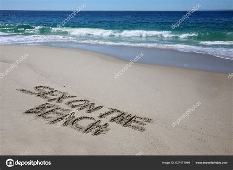 Sex Beach Written Sand Beach Message Handwritten Smooth Sand Beach Stock Photo By Mikeledray