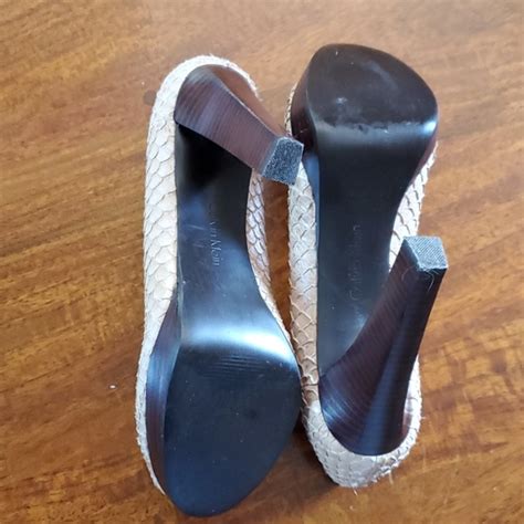 Calvin Klein Shoes Calvin Klein Sarika Nude Leather Heels Poshmark