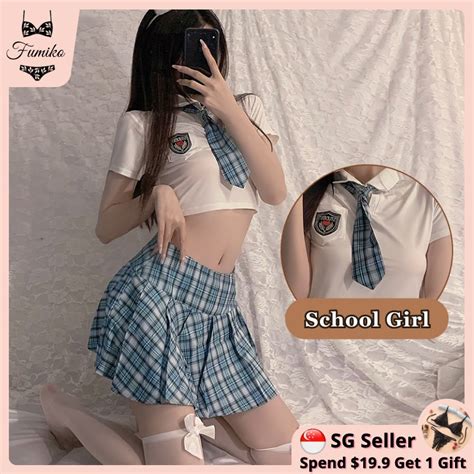 SG Fumiko Cosplay Lingerie School Uniform Sexy Lingerie Set Japanese Student Role Play Women