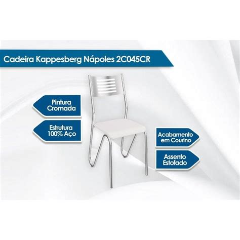 Kit Cadeiras Sala Jantar N Poles C Un Cromado Courano Nude Kappesberg Madeiramadeira