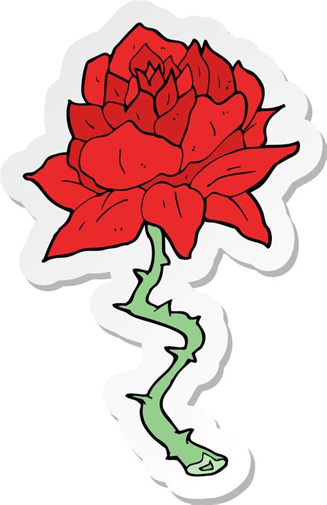 Sticker Of A Cartoon Tattoo Rose 45060521 Png