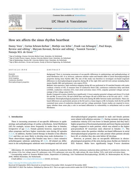 PDF How Sex Affects The Sinus Rhythm Heartbeat