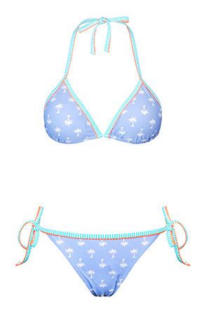 Women Swimsuit Triangle Strappy Bathing Suit Two Piece Beachwear Sexy Plam Beach Bikini Set