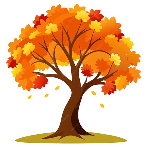 premium vector autumn tree clipart cartoon style vector illustration
