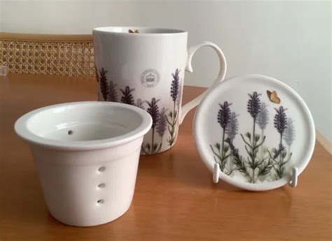 Royal Botanic Gardens Kew Mug With Strainer Lid Lavender Design Fine