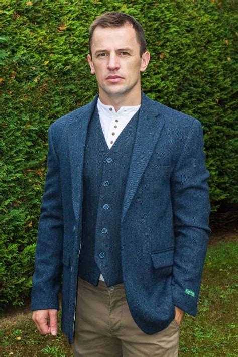 Classic Irish Wool Sports Jacket – Blue – Celtic Clothing Company