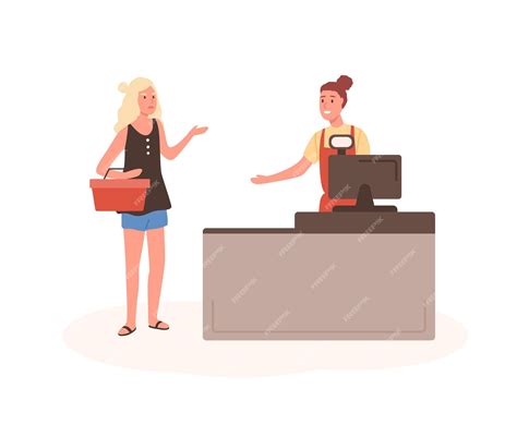 Premium Vector | Angry woman at mall checkout flat illustration. Female