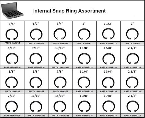 internal snap ring assortment   hole metal locking tray red boar