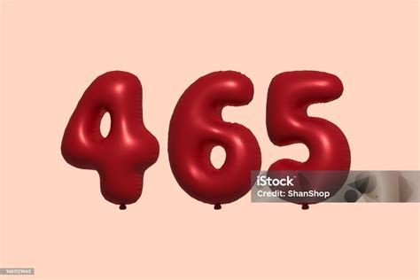 Red Helium Balloon 3d Number 465 Stock Illustration - Download Image ...