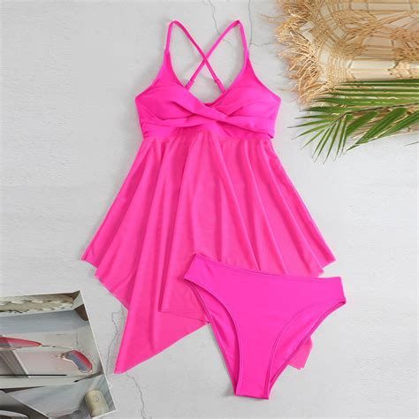 Swim Suits For Women 2024 Split Sexy Bikini Fashion Yarn Swing Cross Double Shoulder Swimsuit