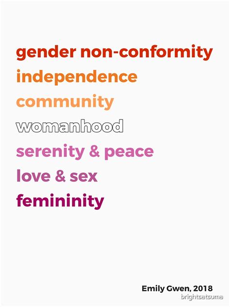 Emily Gwen S Lesbian Pride Flag T Shirt By Brightsatsuma Redbubble