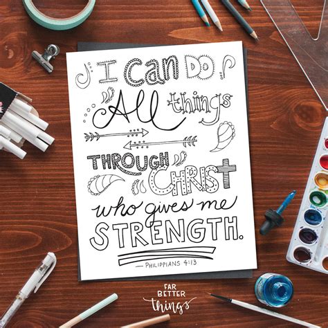 Bible Verse Coloring Page Philippians Printable