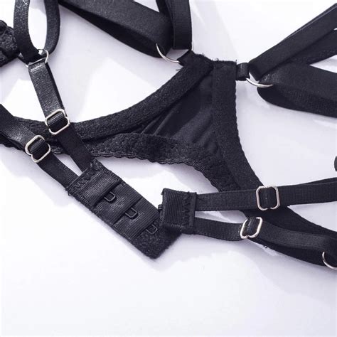 Boss Babe Transparent Bra Garter Skirt Lingerie Set Shiny Fashion Lale Look