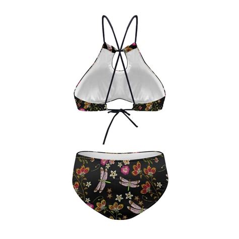Embroidered Dragonflies Sexy Women Swimwear Bikini Push Up Swimsuit Swim Briefs Ebay