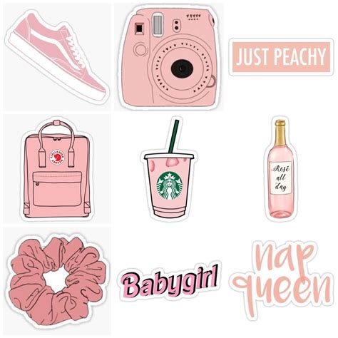 Pink Peachy Stickers Tumbler Stickers Phone Stickers Cute Stickers