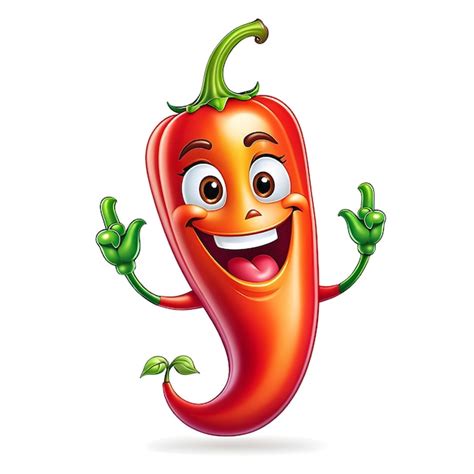 Premium Photo Chili Pepper Vegetable Character Mascot On White Background