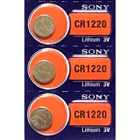 3 pcs SONY CR1220, DL1220, ECR1220 Lithium Cell Watch Battery 3V Exp ...