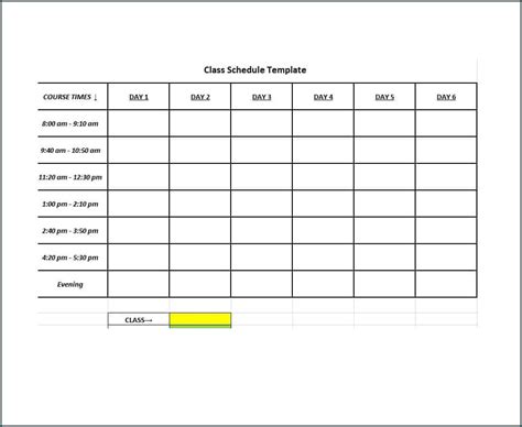 》free Printable Schedule Template For School