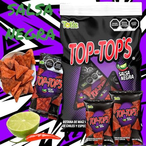 Totis Top Tops Salsa Negra Bolsa Con 10 Piezas Dulceria Tobi