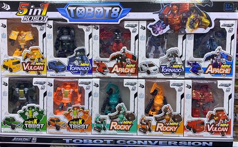 Набор роботов - трансформеров Тоботы, 10 шт, высота 10 см / Мини ...