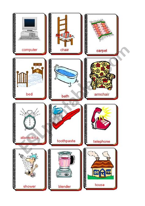 Flashcards The House 1 Esl Worksheet By Magalie B