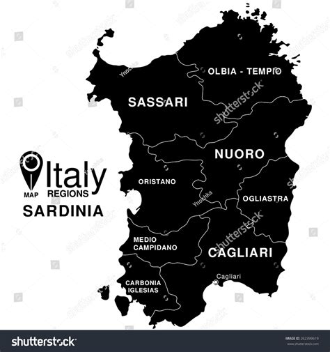 Regions Map Italy Mappa Delle Regione Stock Vector Royalty Free