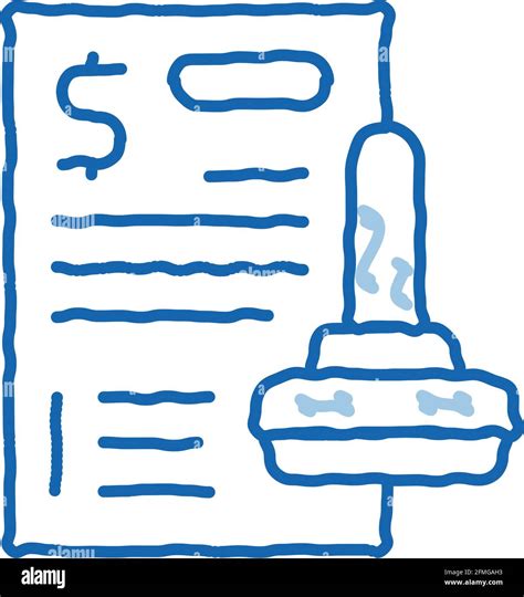 Stamp Document Doodle Icon Hand Drawn Illustration Stock Vector Image