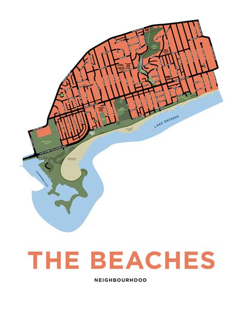 Beaches, The - Neighbourhood Map Print – Jelly Brothers